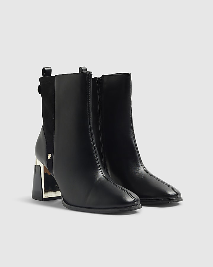 Black Block Heel Ankle Boots