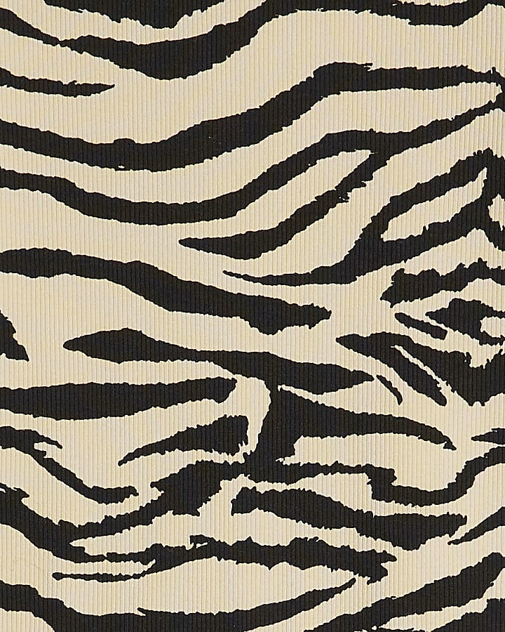 Black Long Sleeve Zebra Print Top
