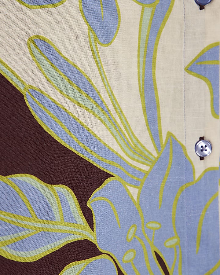 Cream Floral Beach Shirt