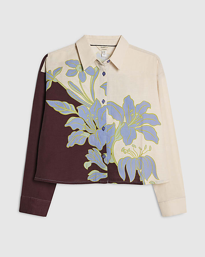 Cream Floral Beach Shirt