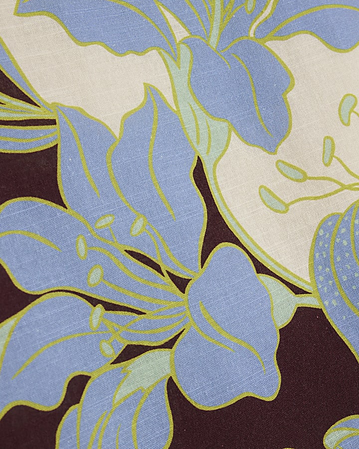 Brown Tropical Border Beach Top