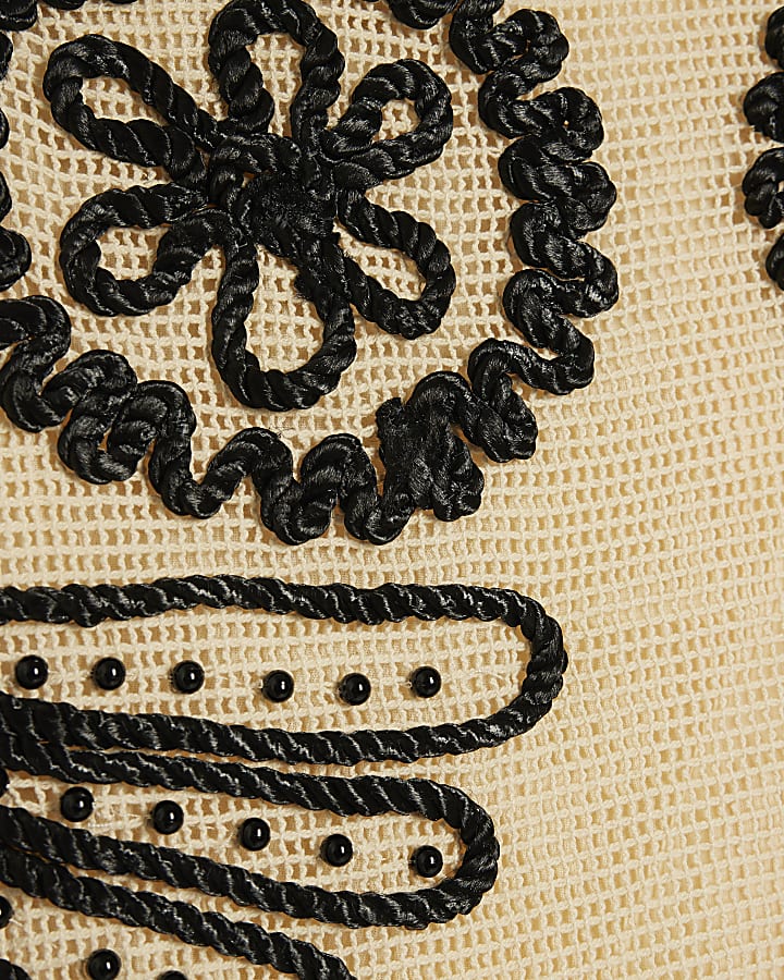 Cream Cornelli Knit Mini Dress