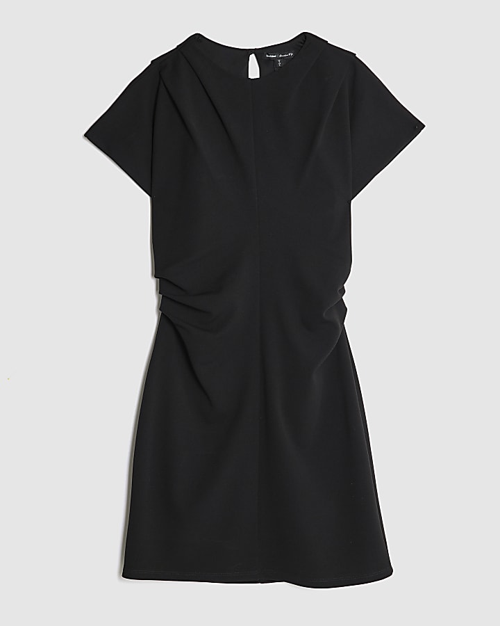 Black Short Sleeve Mini Dress