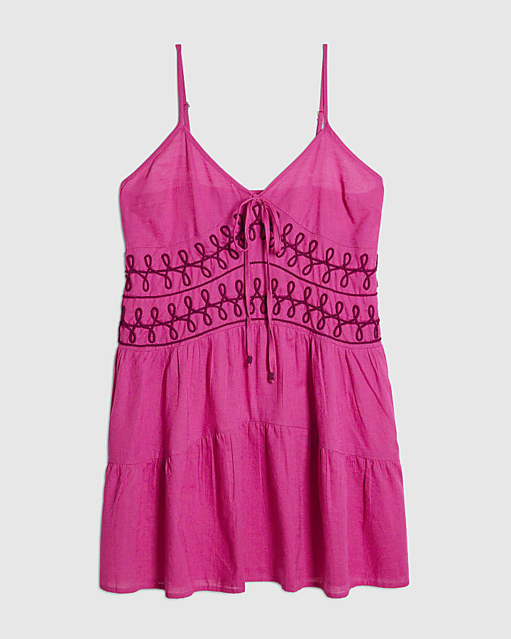 Pink Cornelli Mini Beach Dress