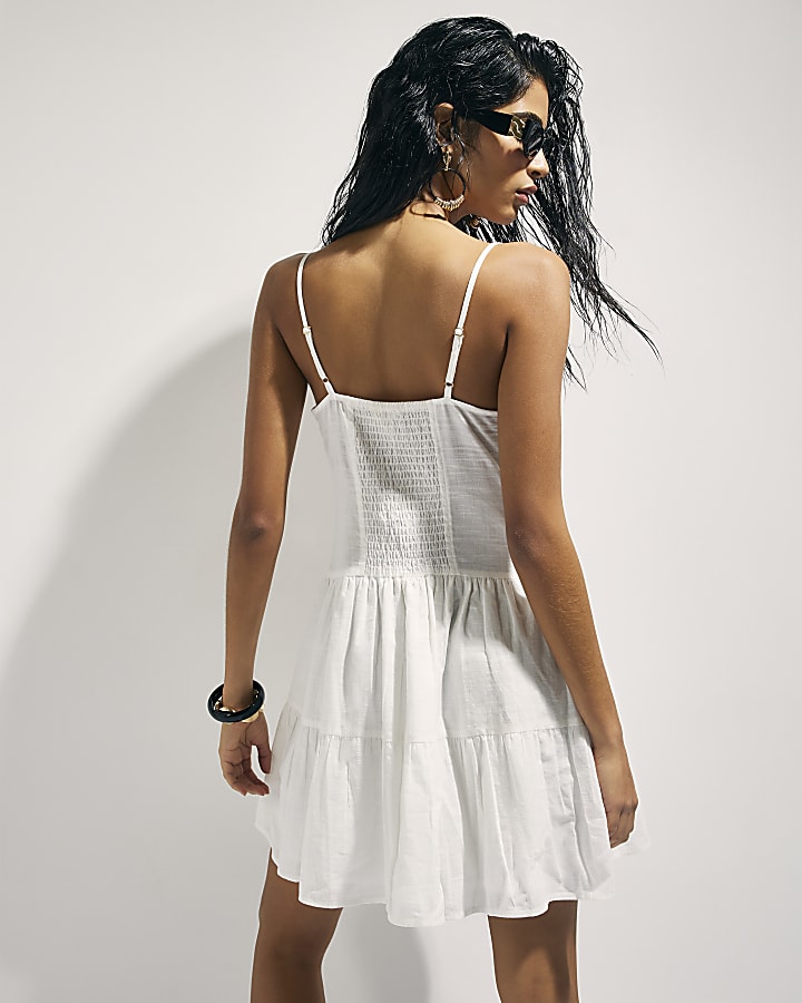 White Cornelli Mini Beach Dress