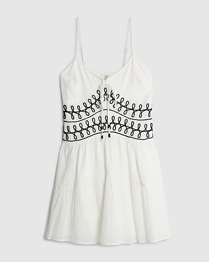 White Cornelli Mini Beach Dress