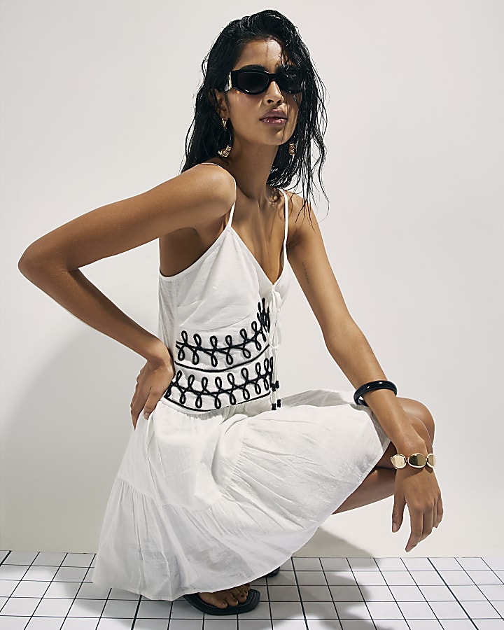 White Cornelli Mini Beach Dress