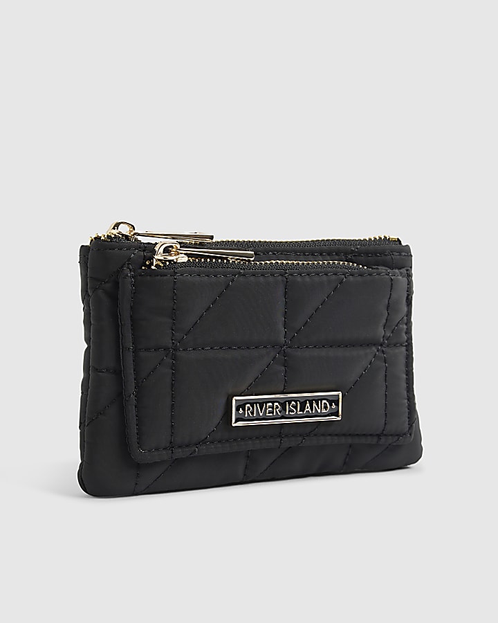 Black Soft Quilted Pouch Purse
