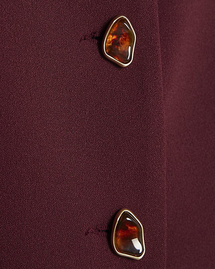 Purple Sleeveless Lapel Waistcoat
