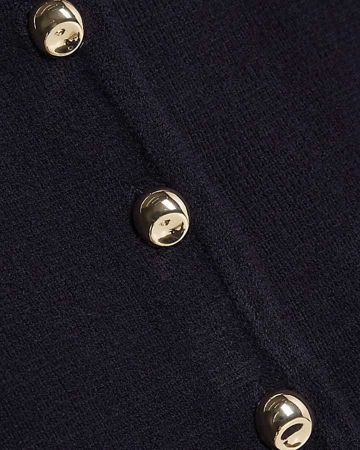 Navy Structured Sleeve Cardigan
