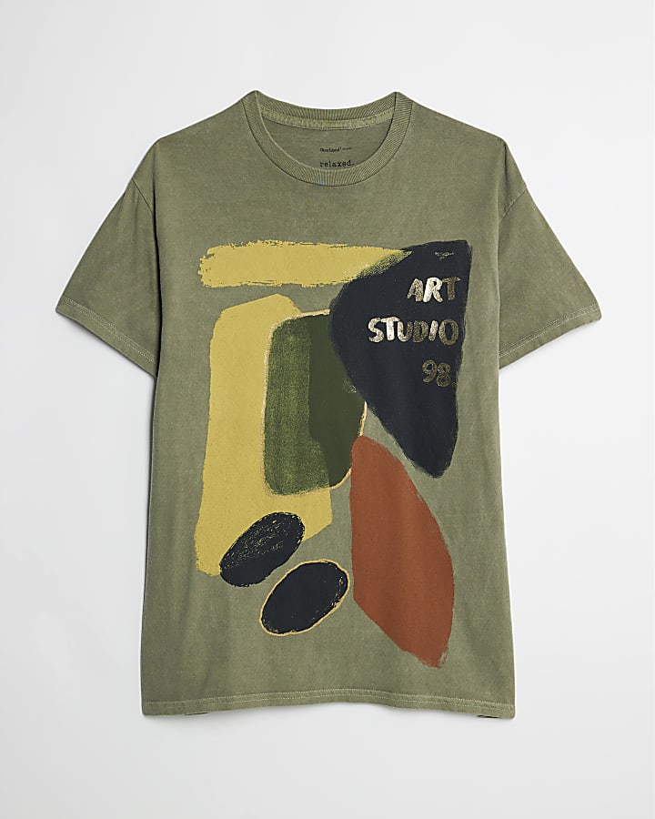 Khaki Art Studio Foil T-Shirt