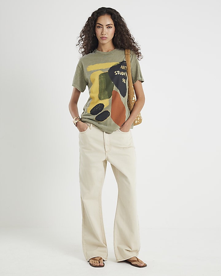 Khaki Art Studio Foil T-Shirt