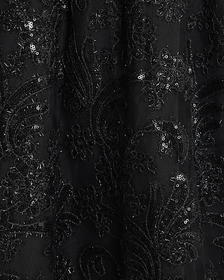 Black Knitted Hybrid Midi Dress