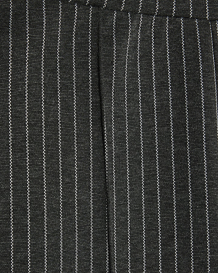 Grey Pinstripe Flared Leg Trousers