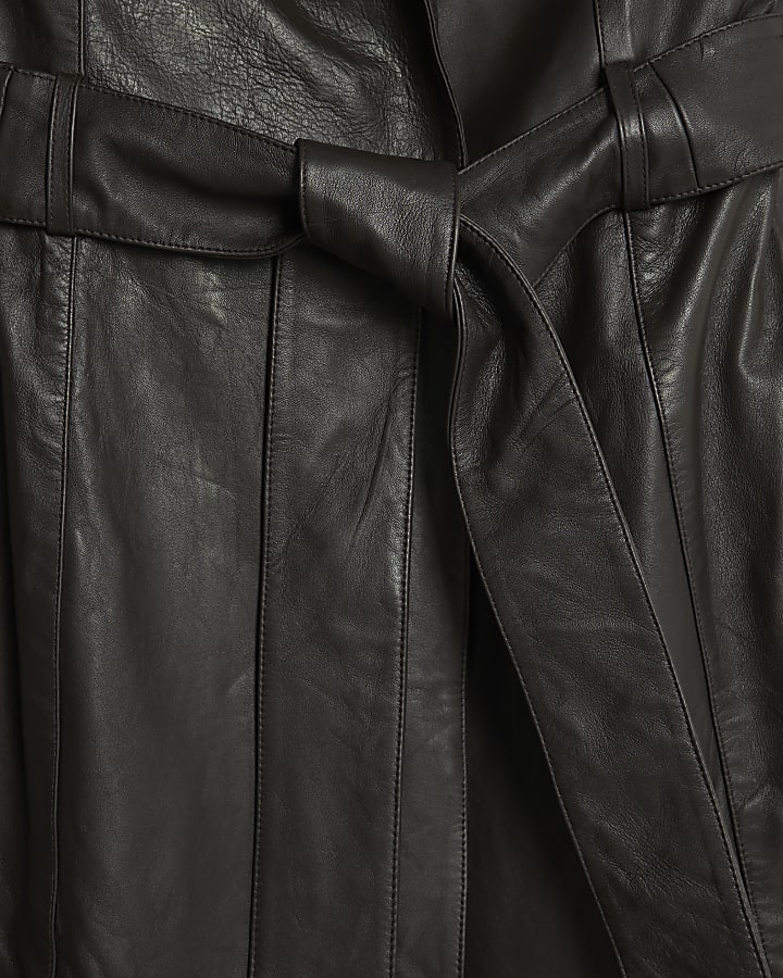 RI Studio Brown leather Trench Coat
