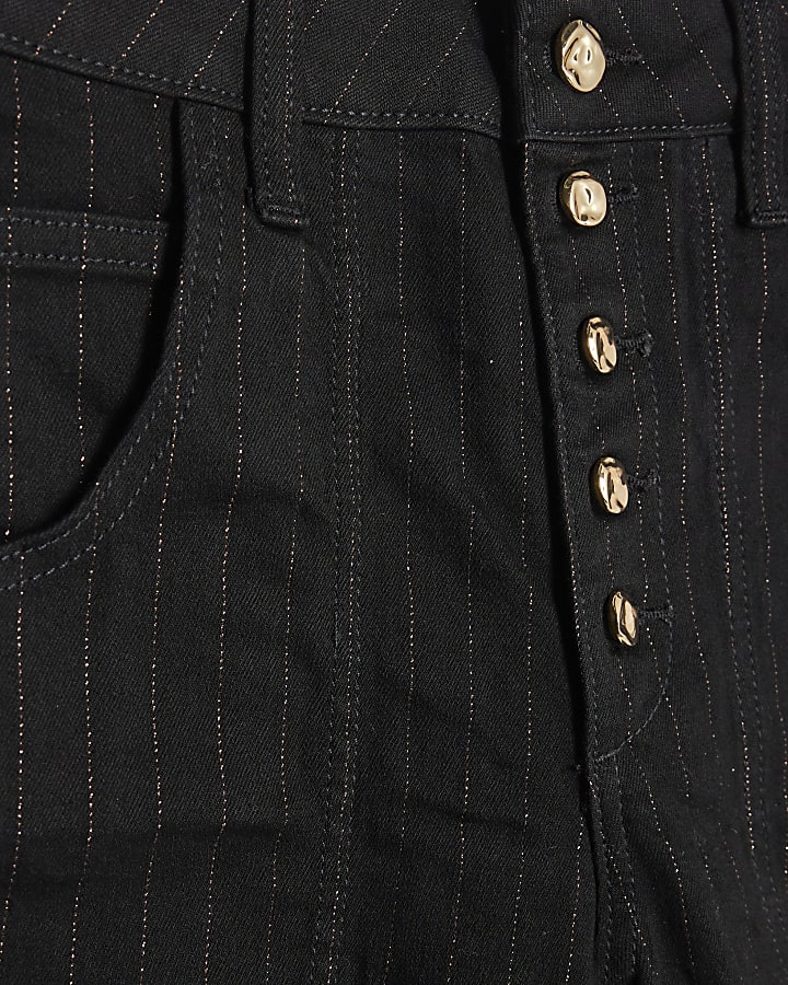 Black Pinstripe Palazzo Jeans