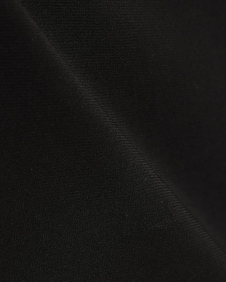 Black Short Sleeve Square Neck Top