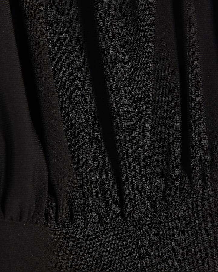 Black Sleeveless Corset Bodysuit
