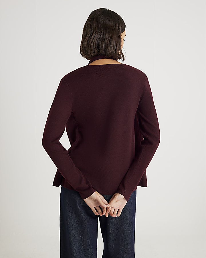 Red 2 in 1 Drape Top