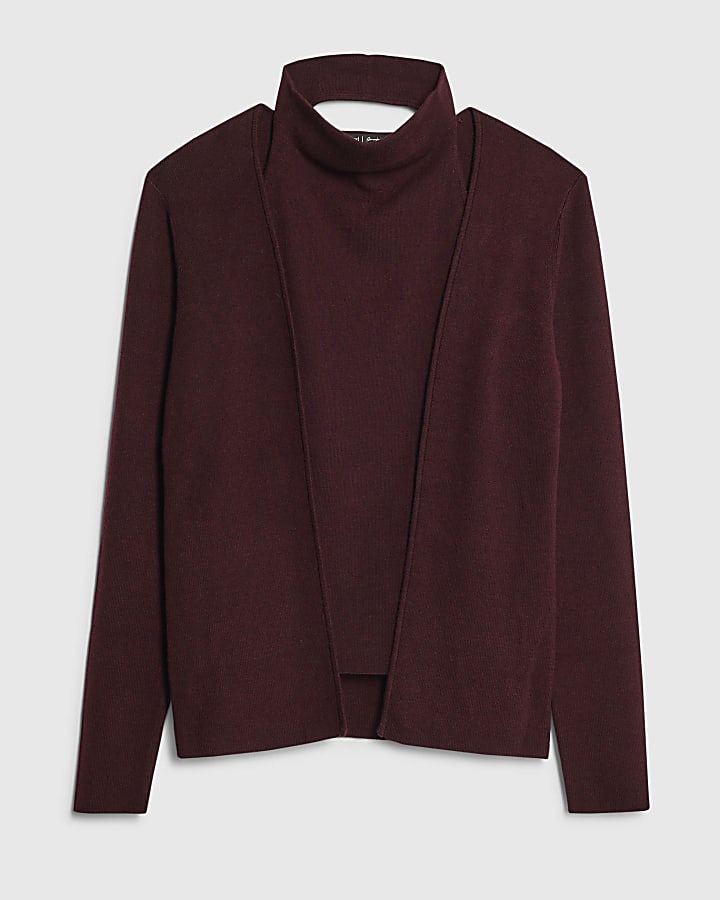 Red 2 in 1 Drape Top