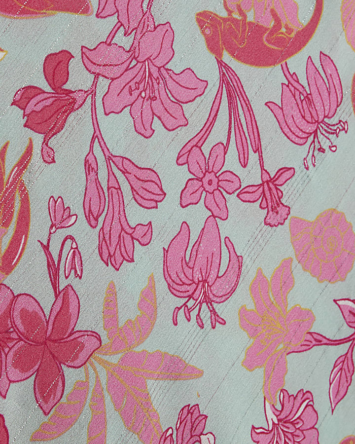 Green Floral Maxi Beach Skirt