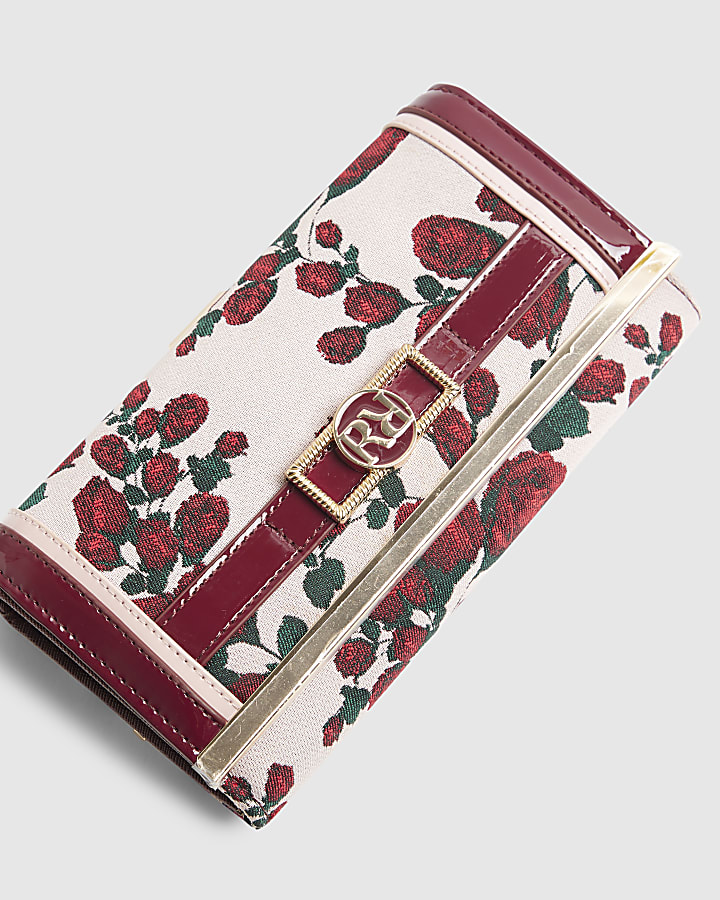 Pink Floral Jacquard Purse