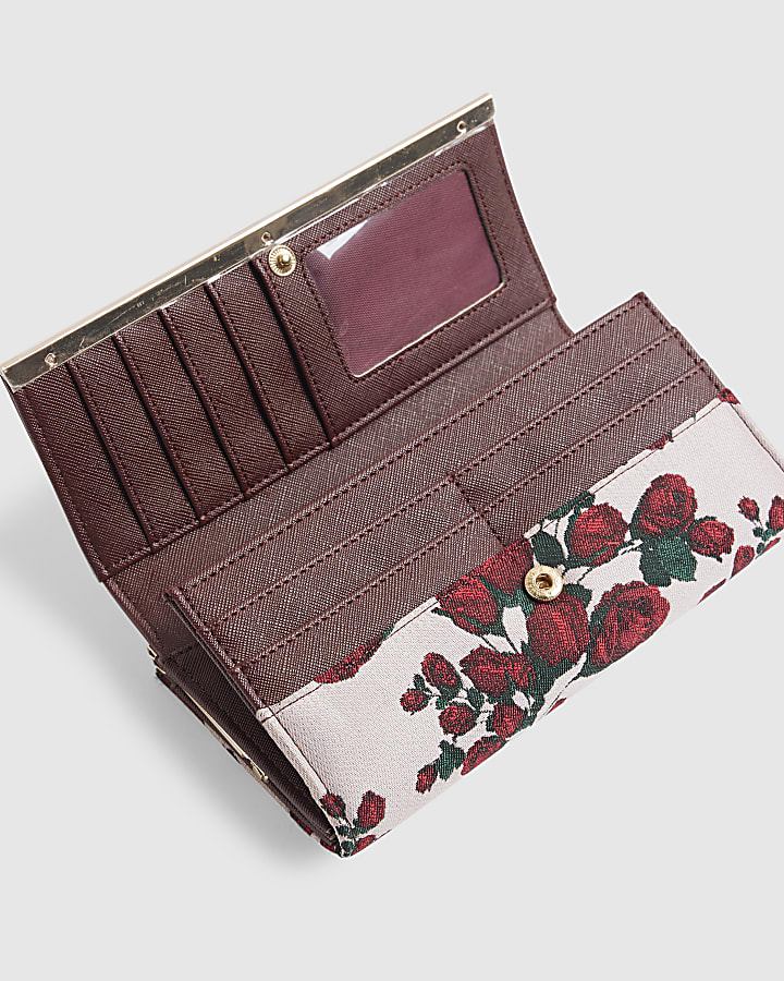 Pink Floral Jacquard Purse