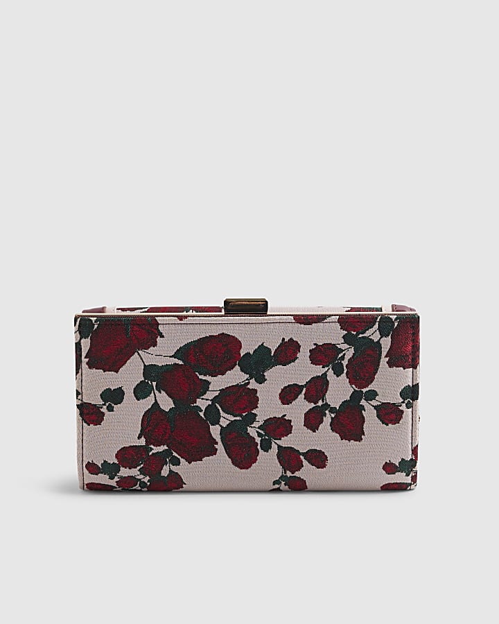 Pink Floral Jacquard Purse