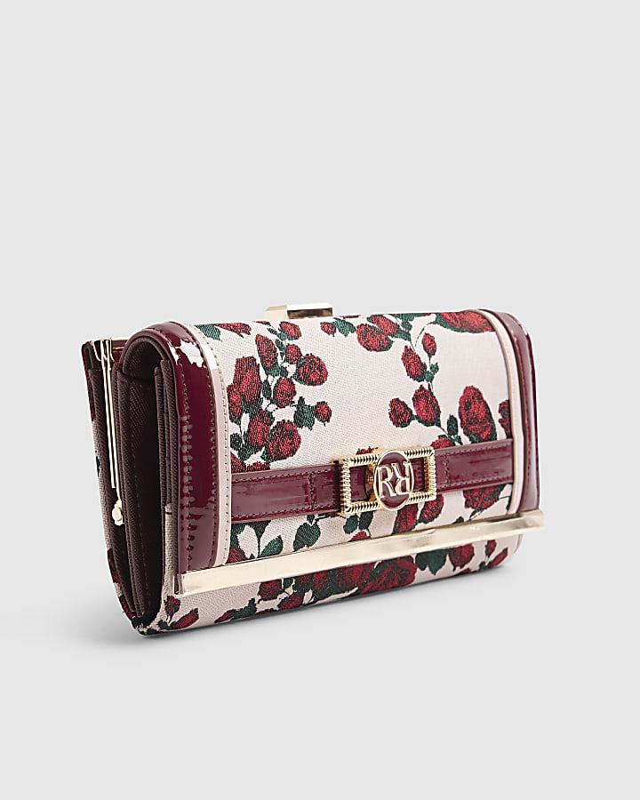 Pink Floral Jacquard Purse