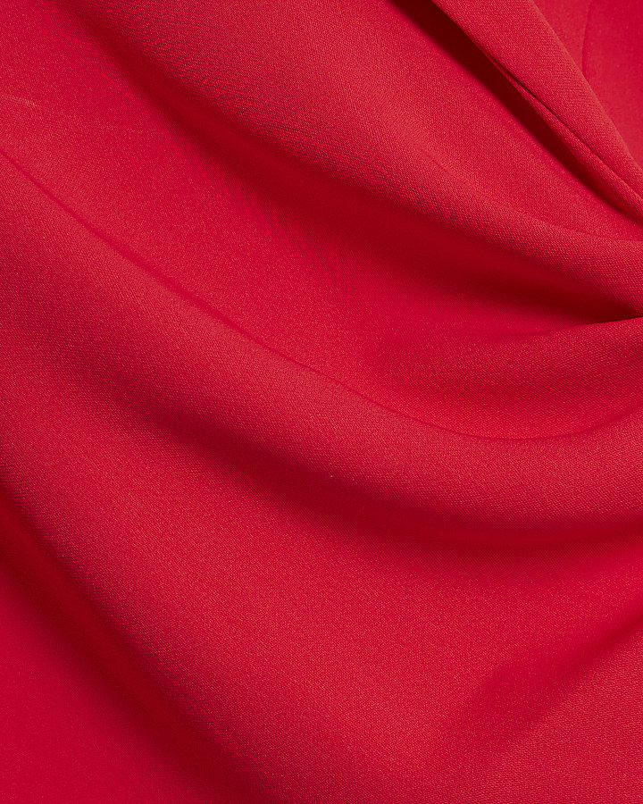 Red Knot Front Wrap Mini Dress