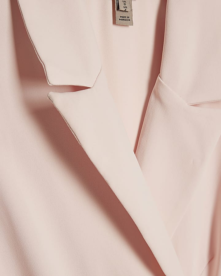 Pink Knot Front Wrap Midi Dress