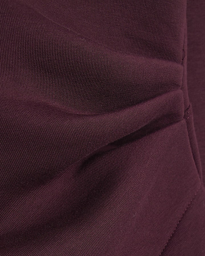 Red Long Sleeve Drape Sweatshirt