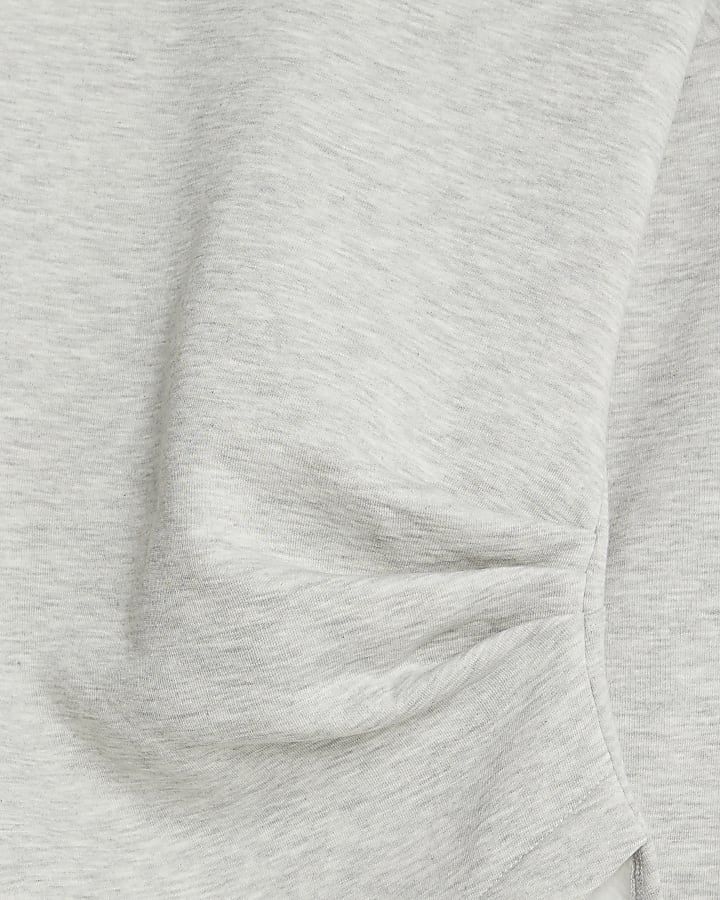 Grey Long Sleeve Drape Sweatshirt
