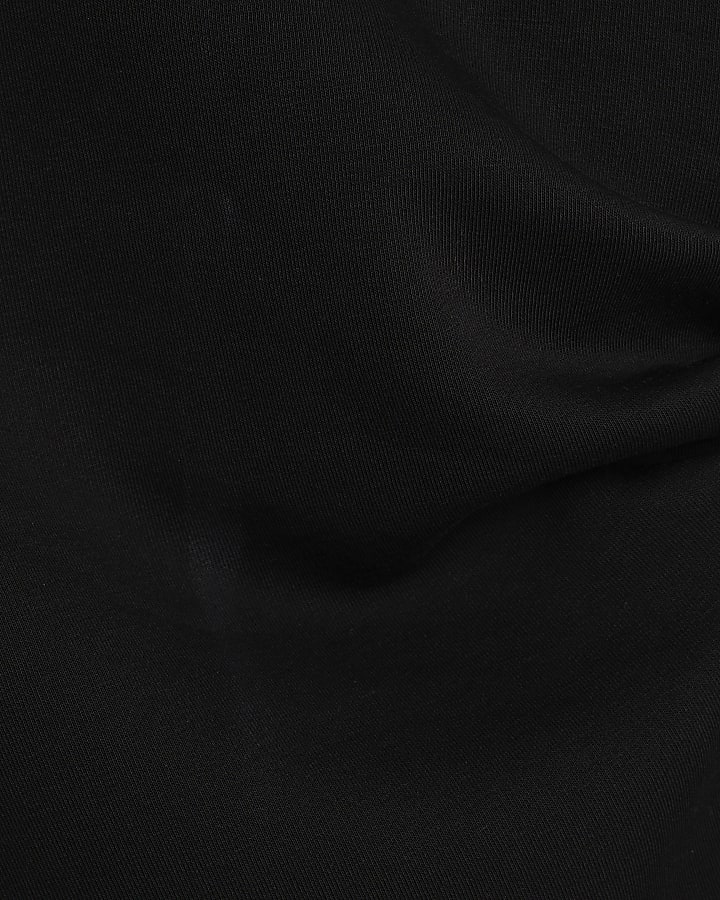 Black Drape Sweatshirt Dress