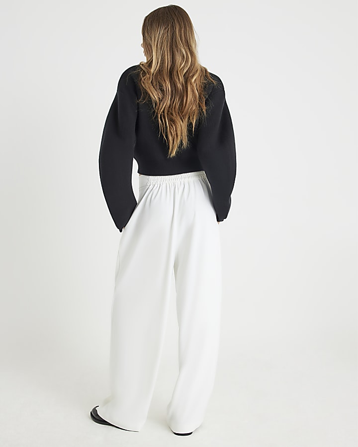 White Wide Leg Trousers