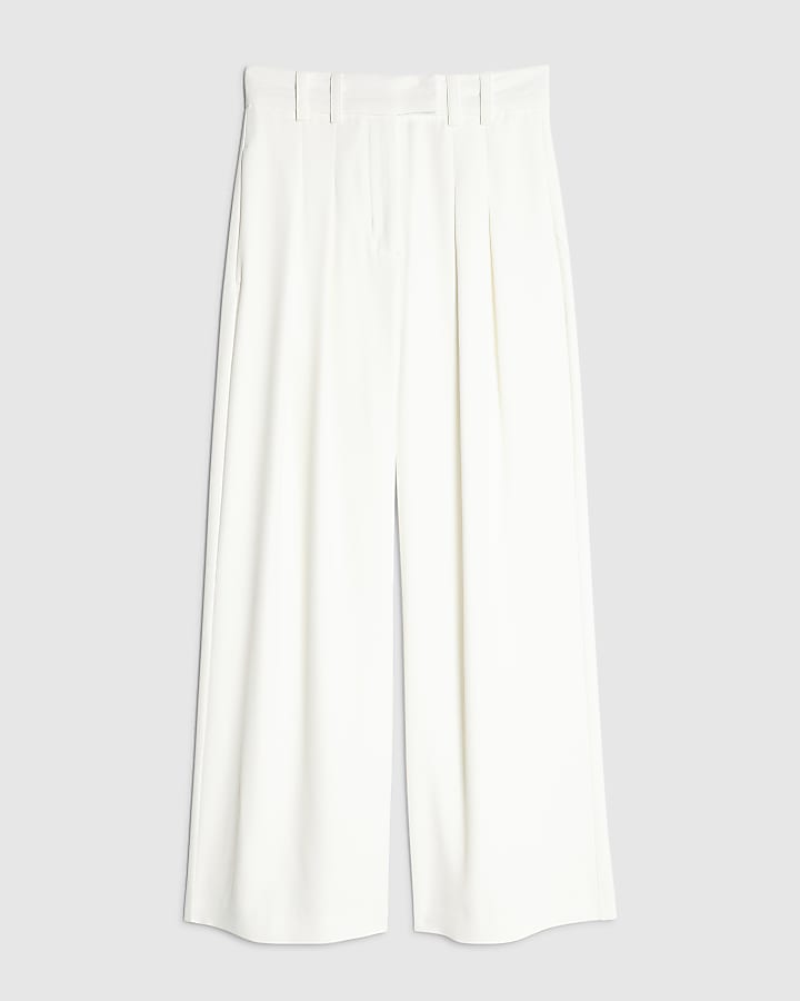 White Wide Leg Trousers