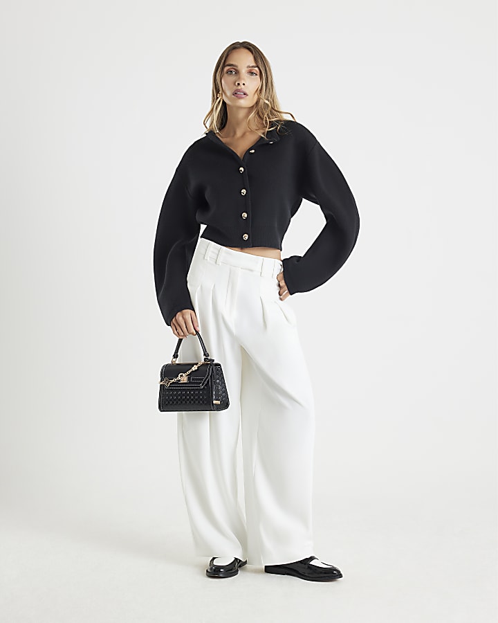White Wide Leg Trousers