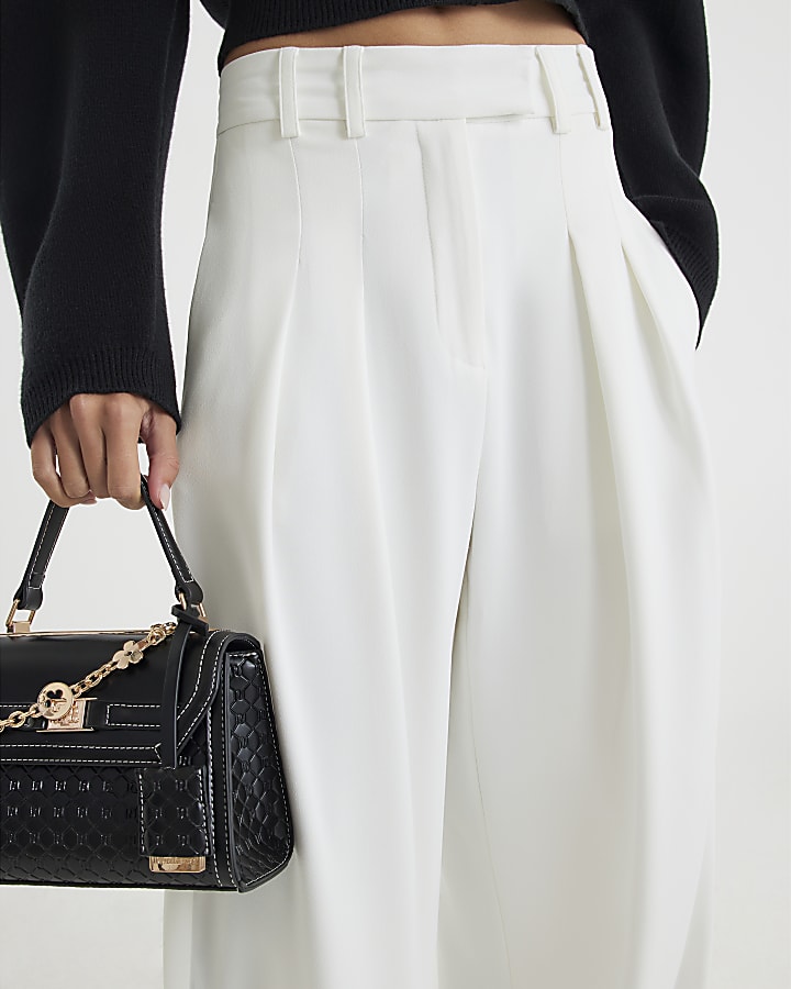 White Wide Leg Trousers