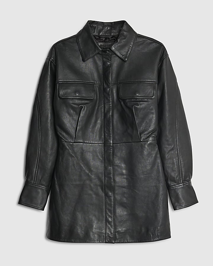 RI Studio Black Leather Shirt
