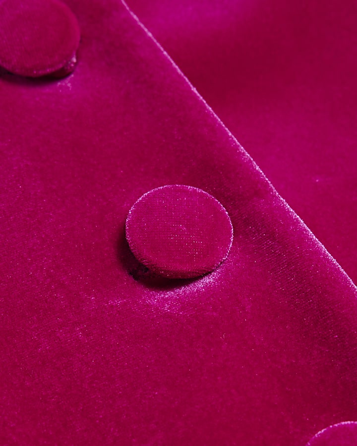 Pink Cocoon Sleeve Velvet Jacket