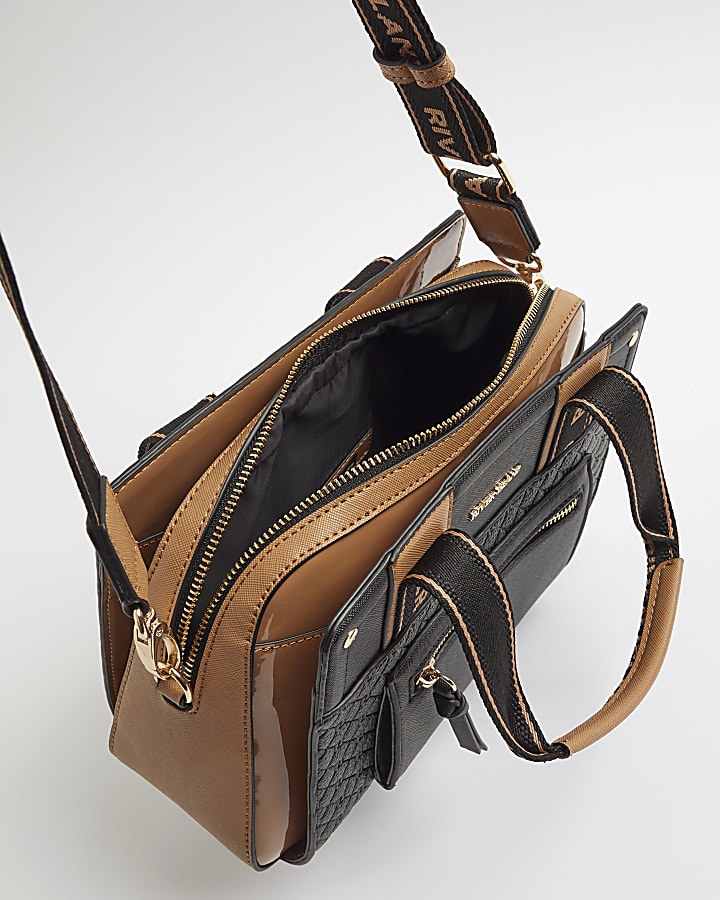 Black Small monogram webbed front Tote bag