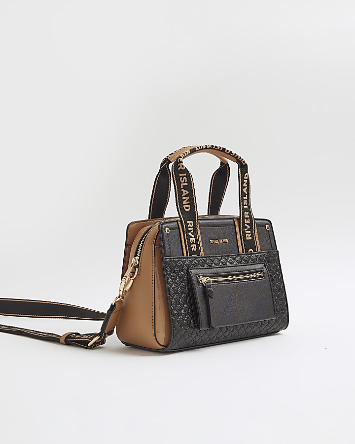 Black Small monogram webbed front Tote bag