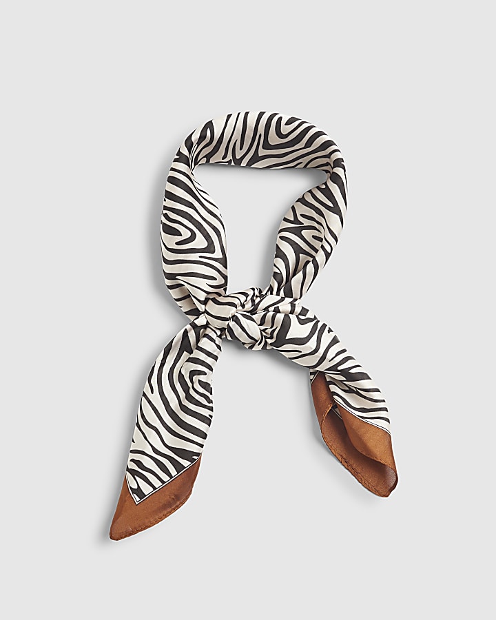Black Zebra Print Neck Scarf