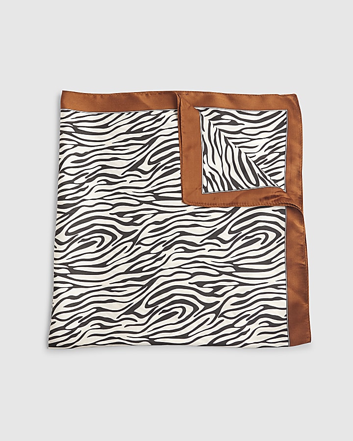 Black Zebra Print Neck Scarf