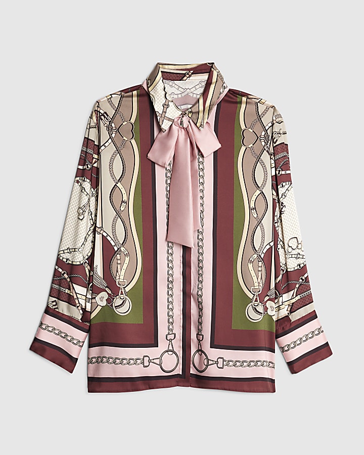 Pink Abstract Print Shirt