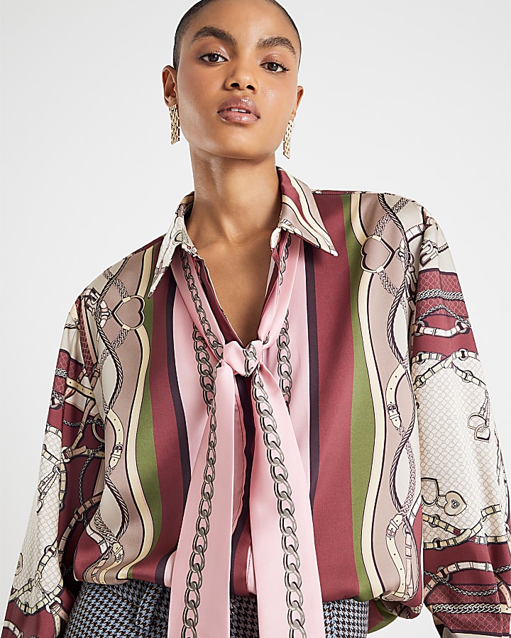 Pink Abstract Print Shirt