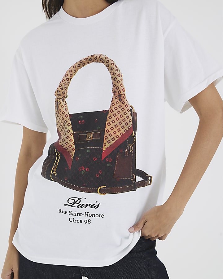 White Monogram Handbag T-Shirt