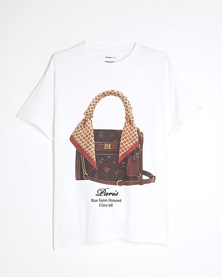 White Monogram Handbag T-Shirt