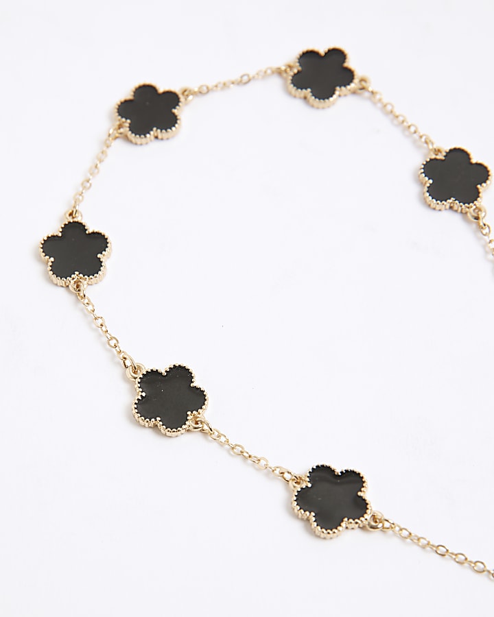 Black Flower Phone Chain