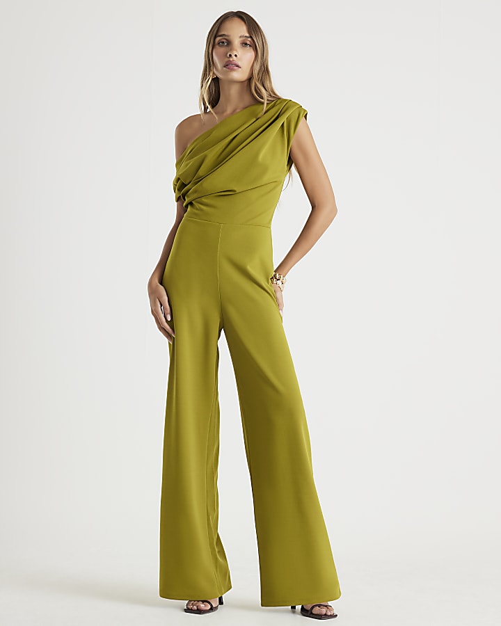 One shoulder Draped Jumpsuit